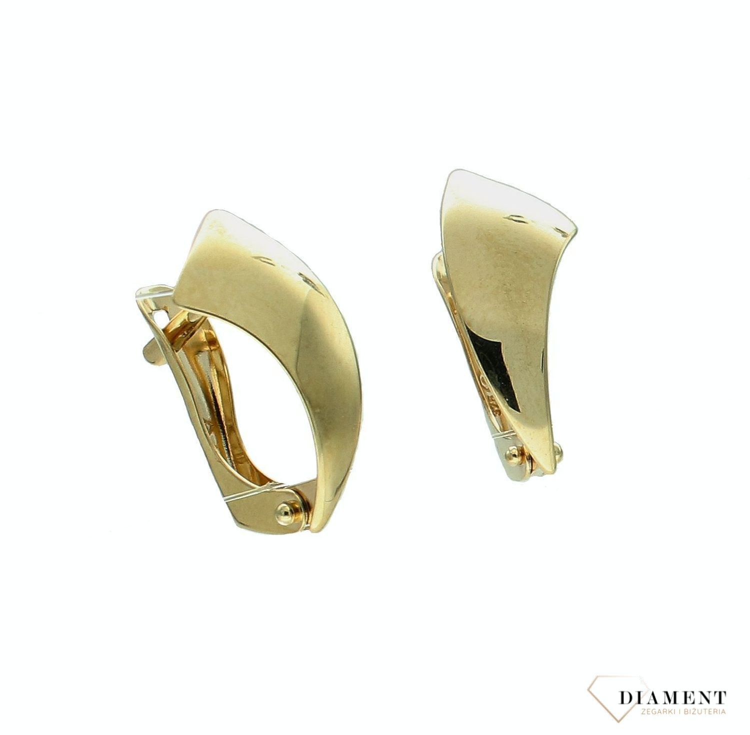 Złote kolczyki damskie 375 klasyczne gładkie KL 3367 375 (2).jpg